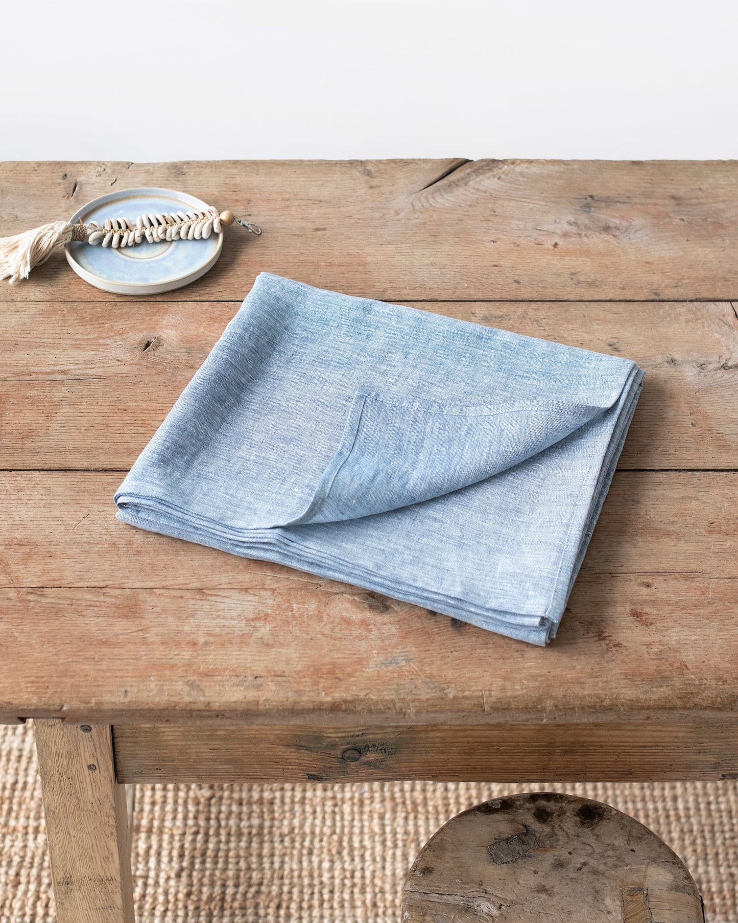 Blue Melange Linen tablecloth