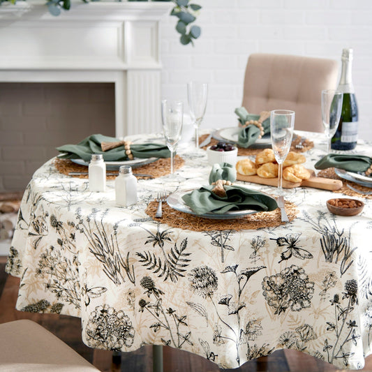 Botanical Print 70" Round Tablecloth