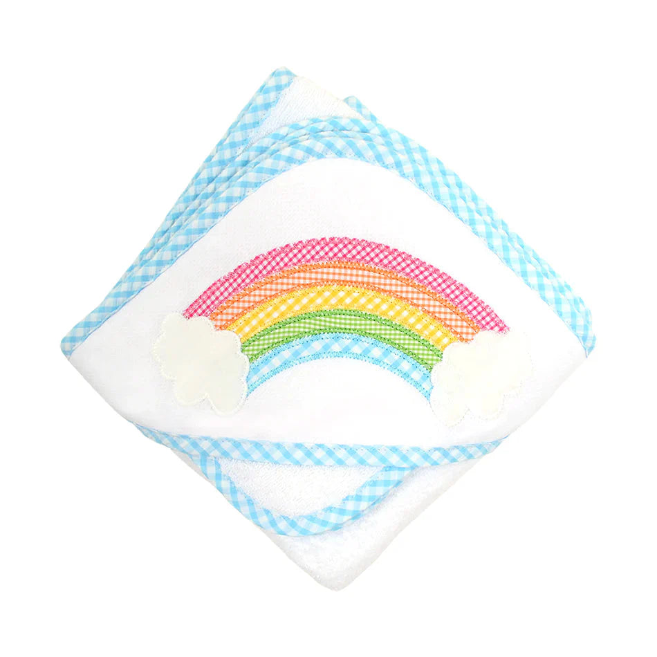 Boxed Applique Hooded Towel + Washcloth Set - Girl Hooded Bath Towels 3 Marthas Rainbow