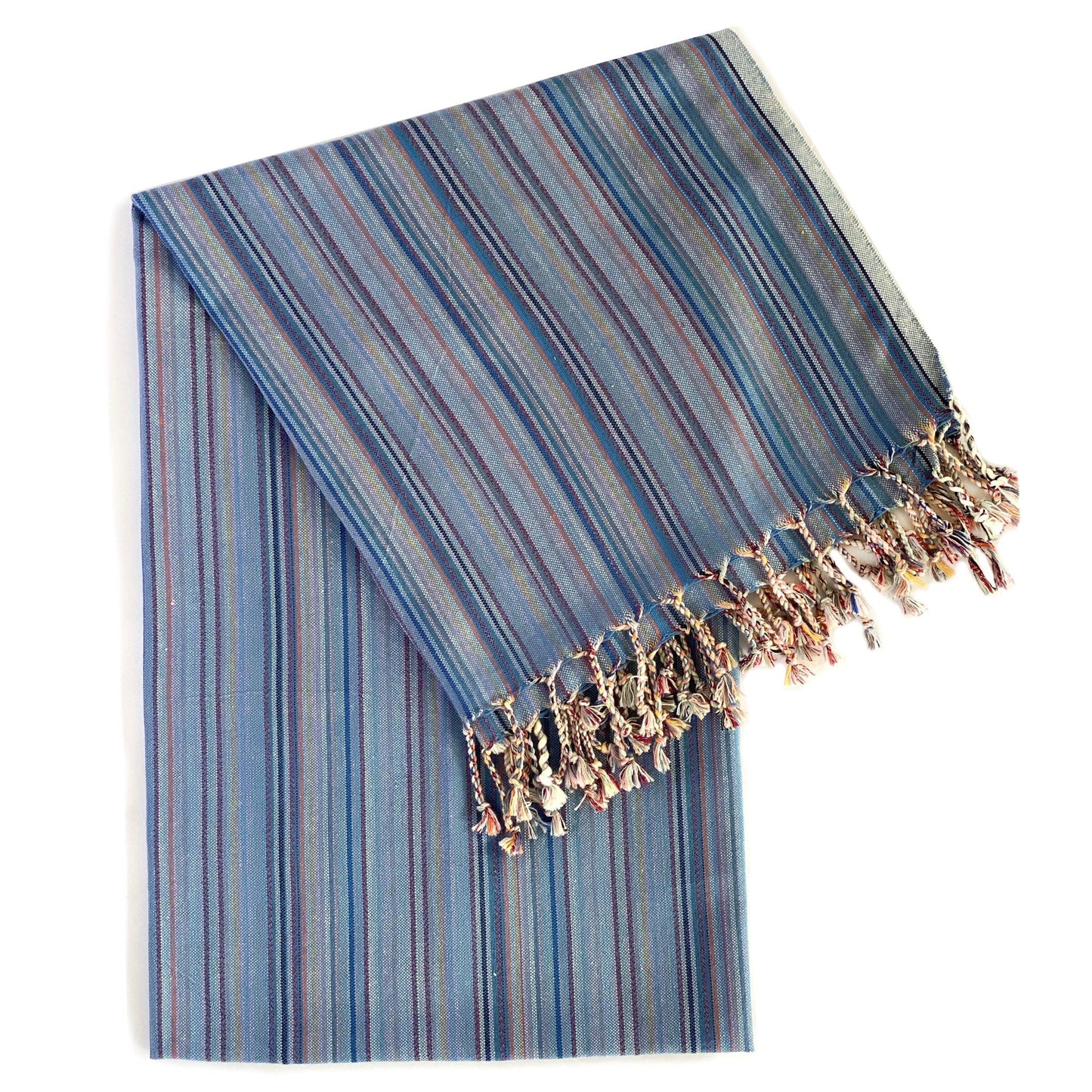 Casablanca Upcycled Turkish Towel / Blanket Multi Use Textiles Hilana: Upcycled Cotton Indigo