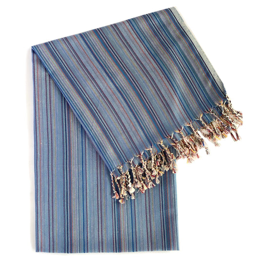 Casablanca Upcycled Turkish Towel / Blanket Multi Use Textiles Hilana: Upcycled Cotton Indigo