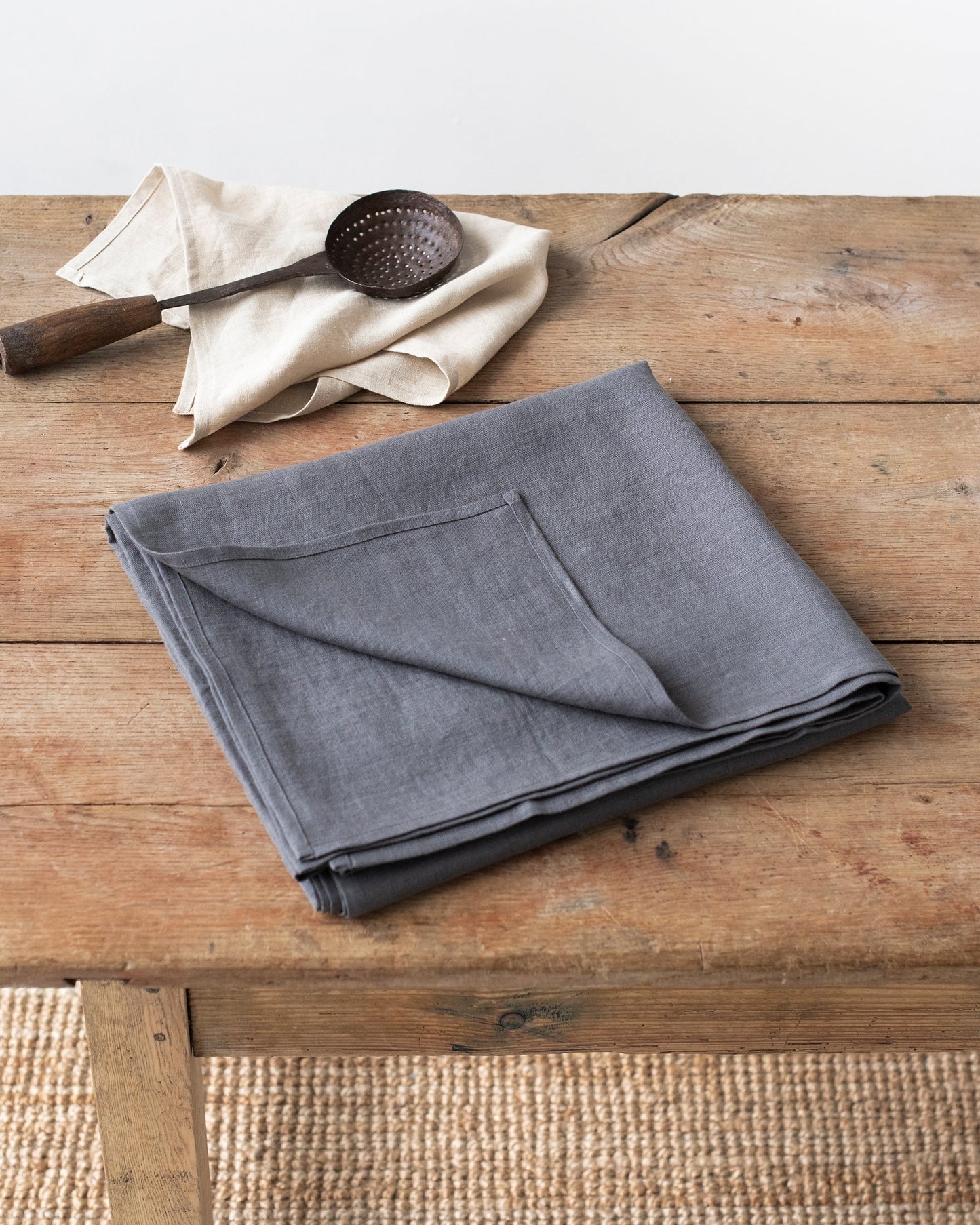 Charcoal Gray Linen tablecloth