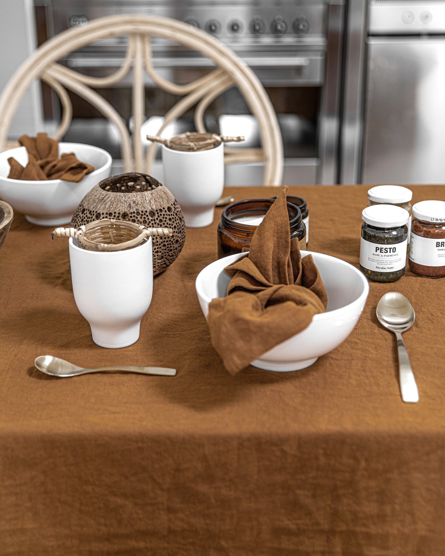 Cinnamon Linen tablecloth