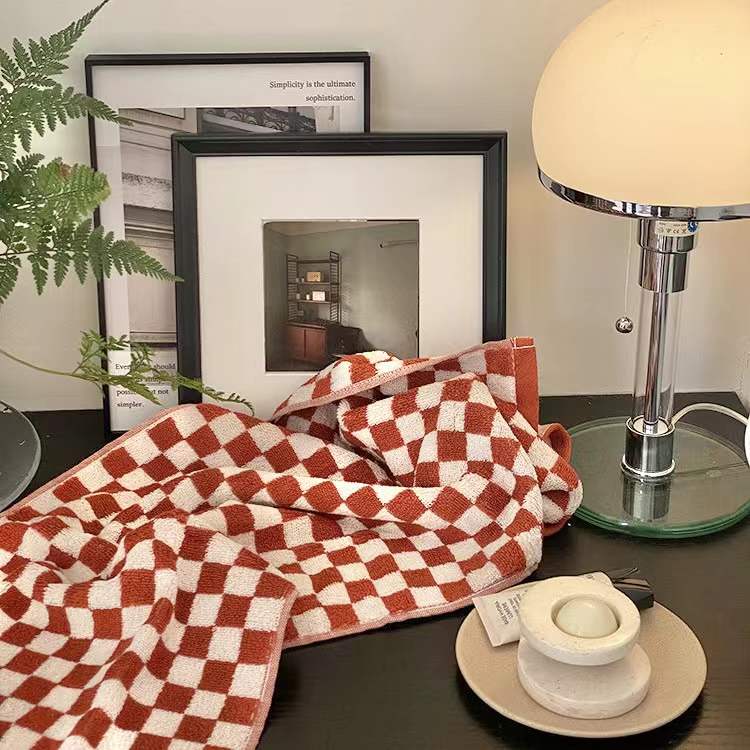 Checkerboard Face Towel