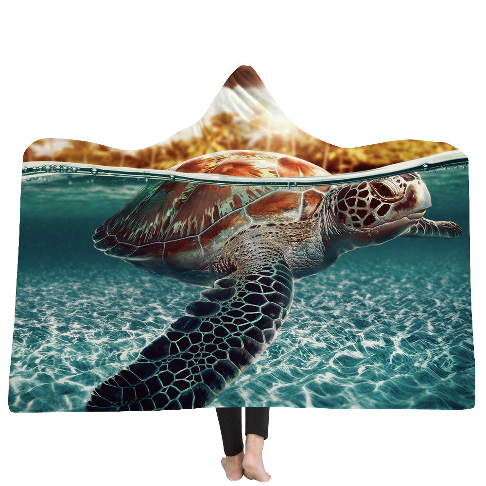 New Ocean Turtle Series Hooded Blanket Cape - Wnkrs