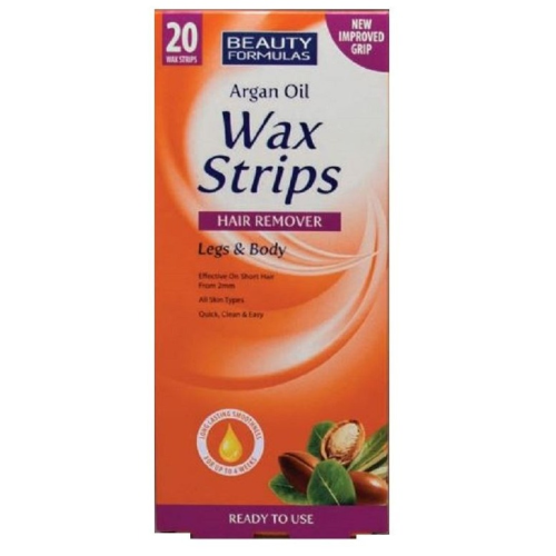 Beauty Formulas Argan Oil Leg & Body Wax Strips 20s