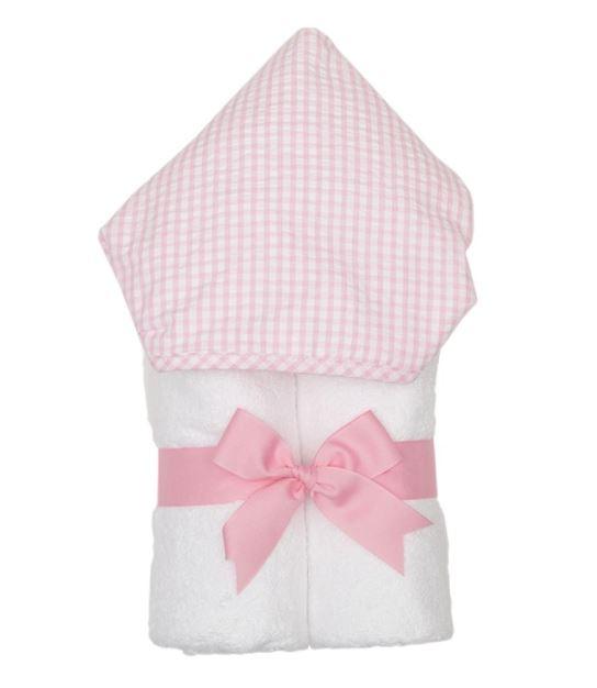 Every Kid Hooded Towel - Monogrammable Hooded Bath Towels 3 Marthas Pink Check