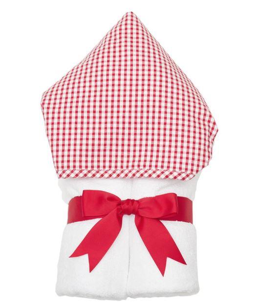 Every Kid Hooded Towel - Monogrammable Hooded Bath Towels 3 Marthas Red Check