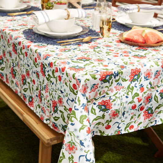 Garden Floral Print Outdoor Tablecloth