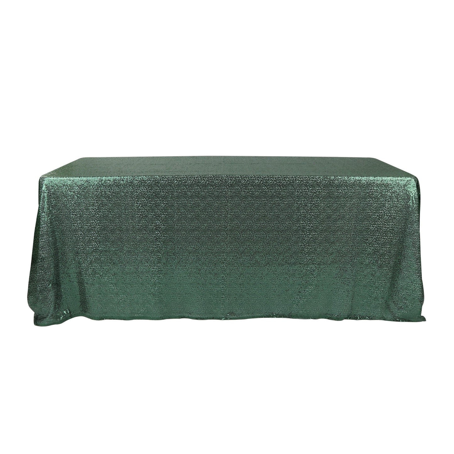 Glitz Sequin Mesh Net Tablecloth  90"x156" Rectangular -  Emerald Green