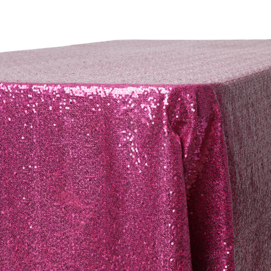Glitz Sequin 90"x132" Rectangular Tablecloth - Magenta
