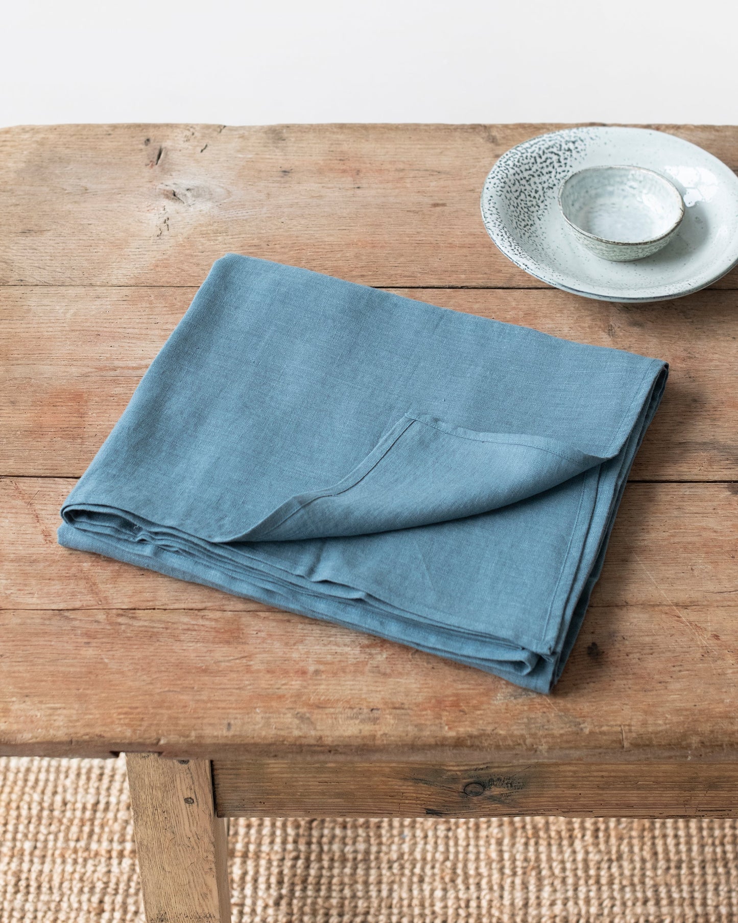 Gray Blue Linen tablecloth