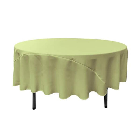 Tablecloth Round 90 in. Sage Polyester Poplin Stain And Wrinkle Resistant