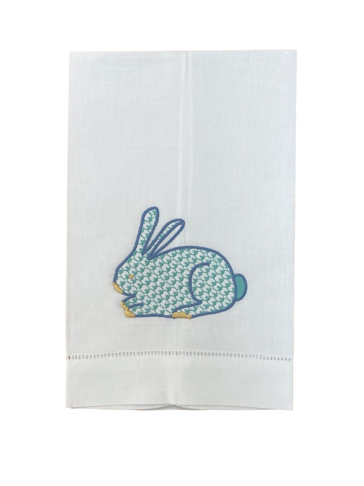 Herend Bunny Linen Guest Towel Guest Towels BumbleBee Linens Aqua