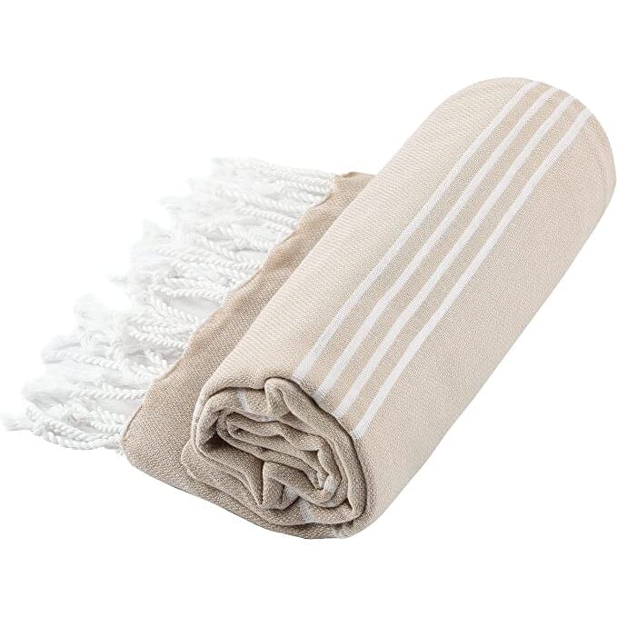 Hilana: Upcycled Cotton Pure Series Sustainable Turkish Towel Beige TOWEL Hilana: Upcycled Cotton