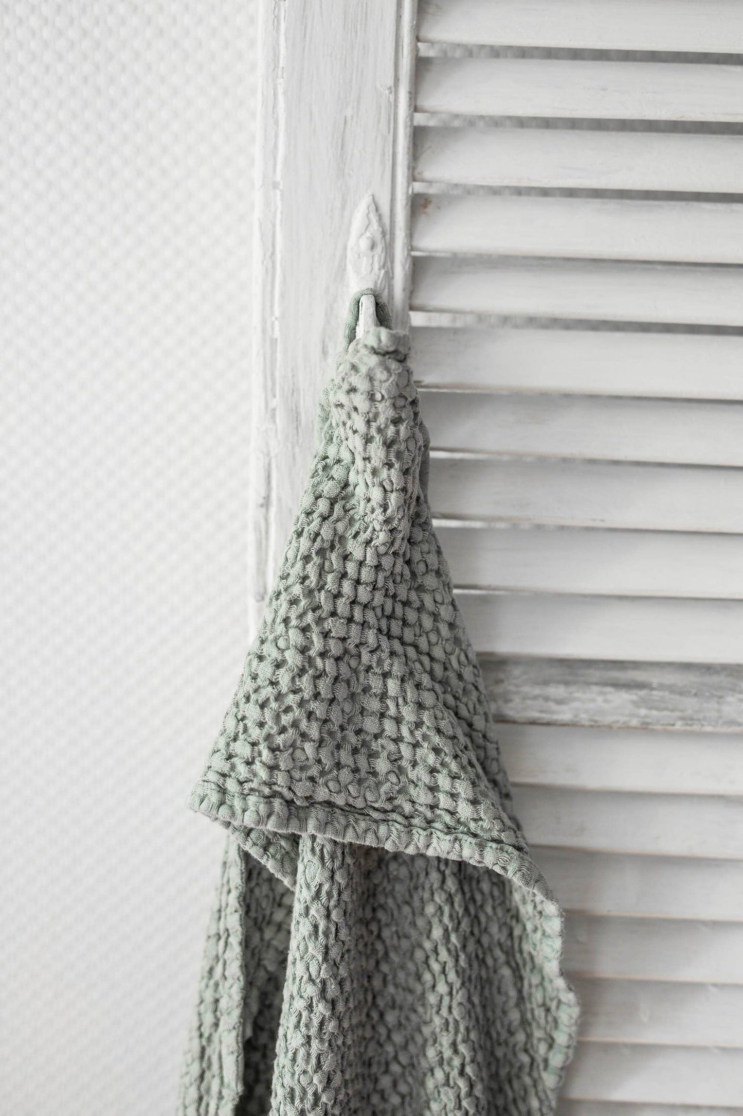 Hooded Baby Linen Towel Towels AmourLinen Sage Green