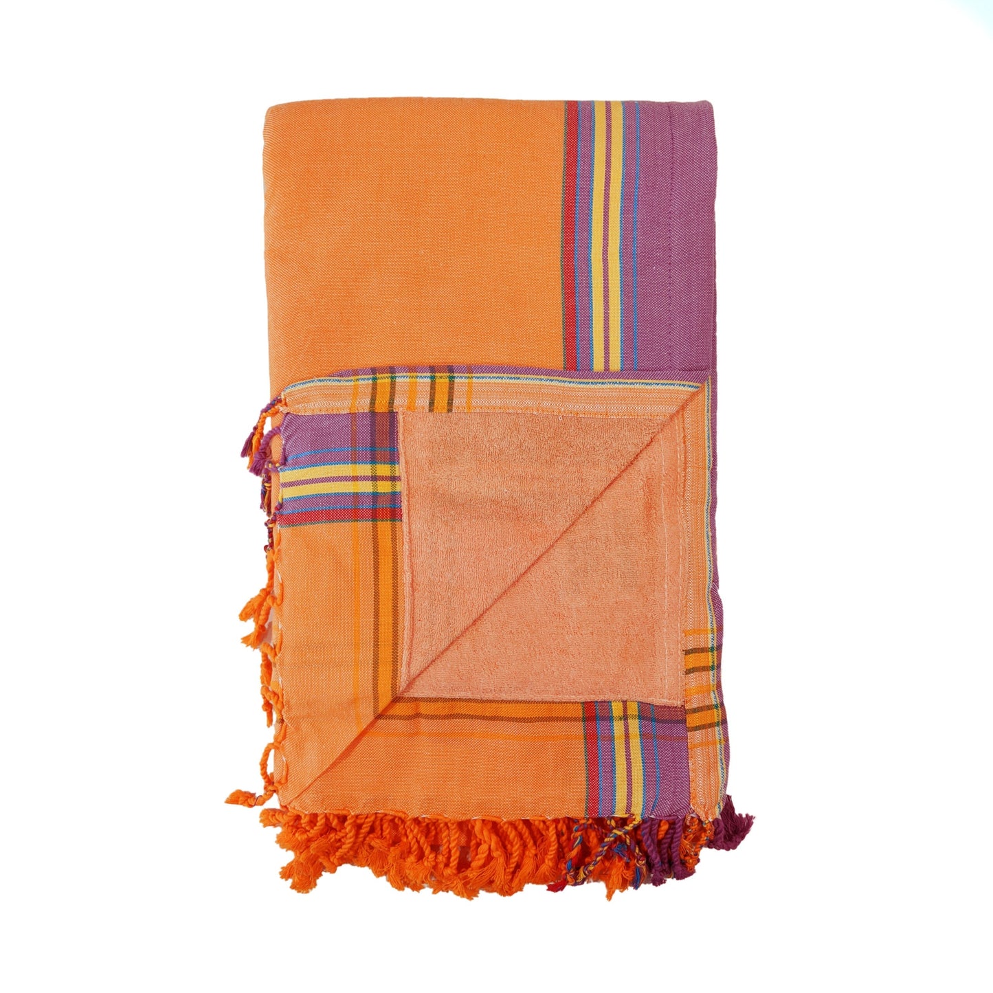 Kenyan Beach Towel Towels Swahili Coast Design Peach with Lilac