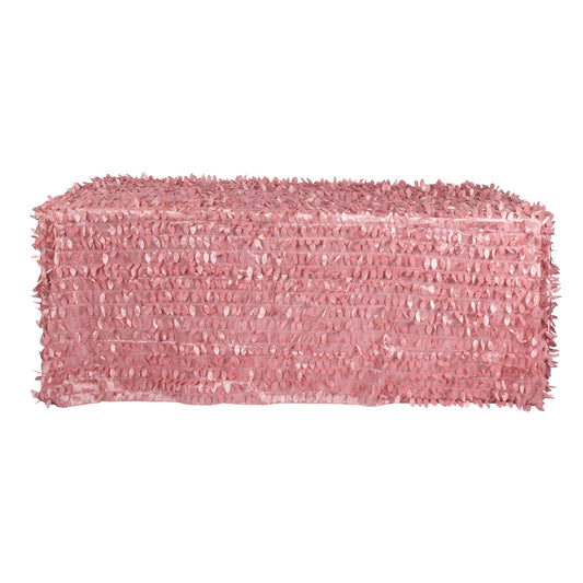 Leaf Petal Taffeta Tablecloth 90"x132" Rectangular - Dusty Rose/Mauve