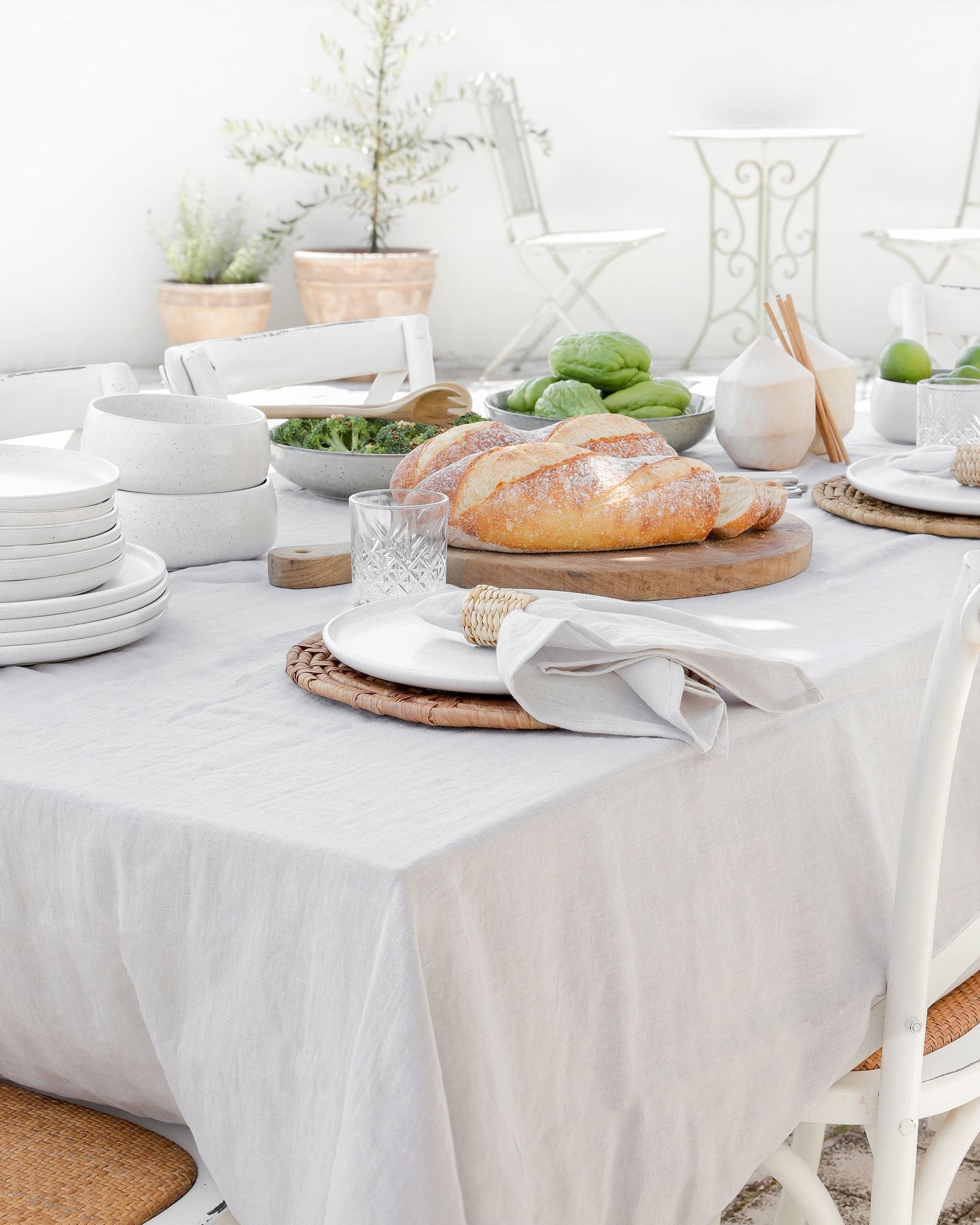 Light Gray Linen tablecloth