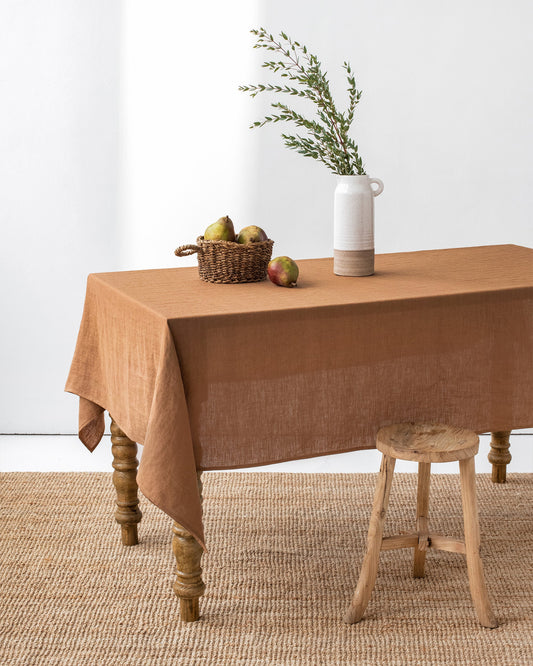 Cinnamon Linen tablecloth