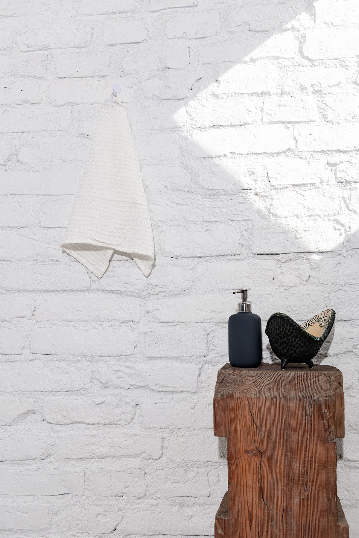 Linen Waffle Towels Towels AmourLinen Face Towel Cream