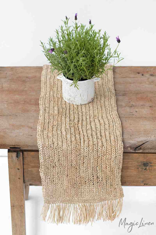Fringe Raffia Table Runner