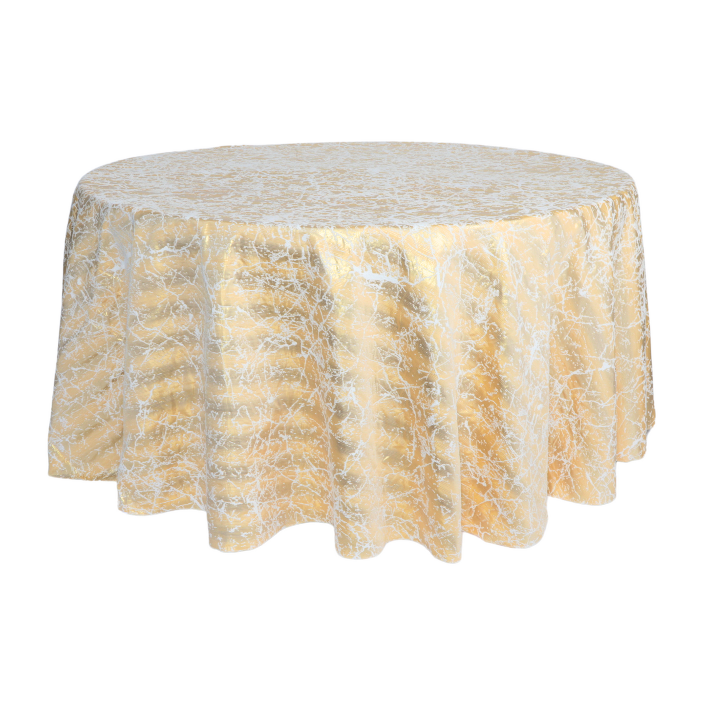 Marble Reversible Jacquard Tablecloth 120" Round  - Gold