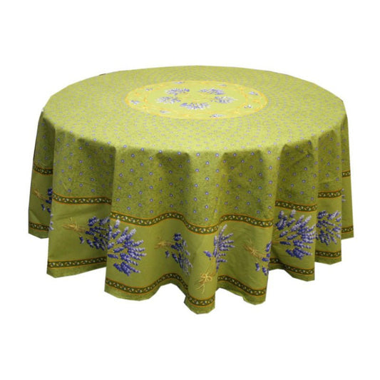 Lavender Green Provencal Tablecloth | Sizes Available | Easy Care Coated Cotton
