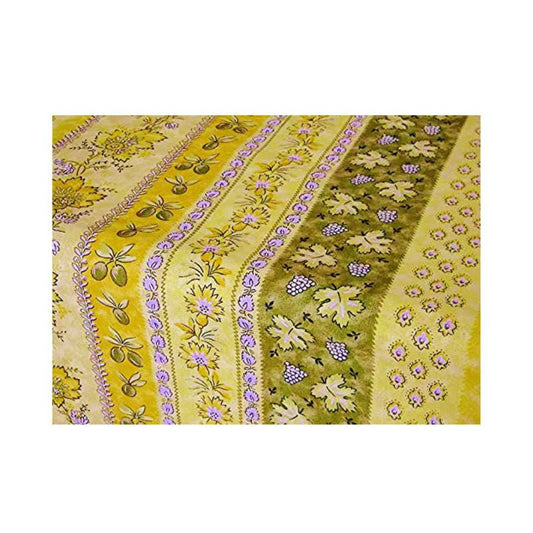 Monaco Yellow & Green Provencal Tablecloth | 60” x 84” | Easy Care Coated Cotton