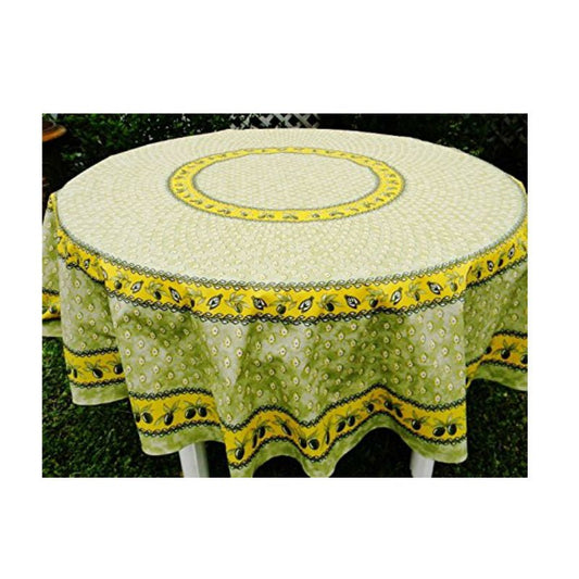 Provencal Tablecloth | 70" Round | Easy Care Coated Cotton