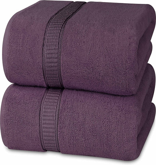 Kitcheniva 2-Pcs Luxurious Large Bath Towels 35"x70" - 600 GSM, Plum