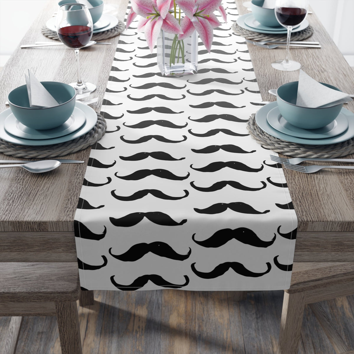 Mustache Table Runner