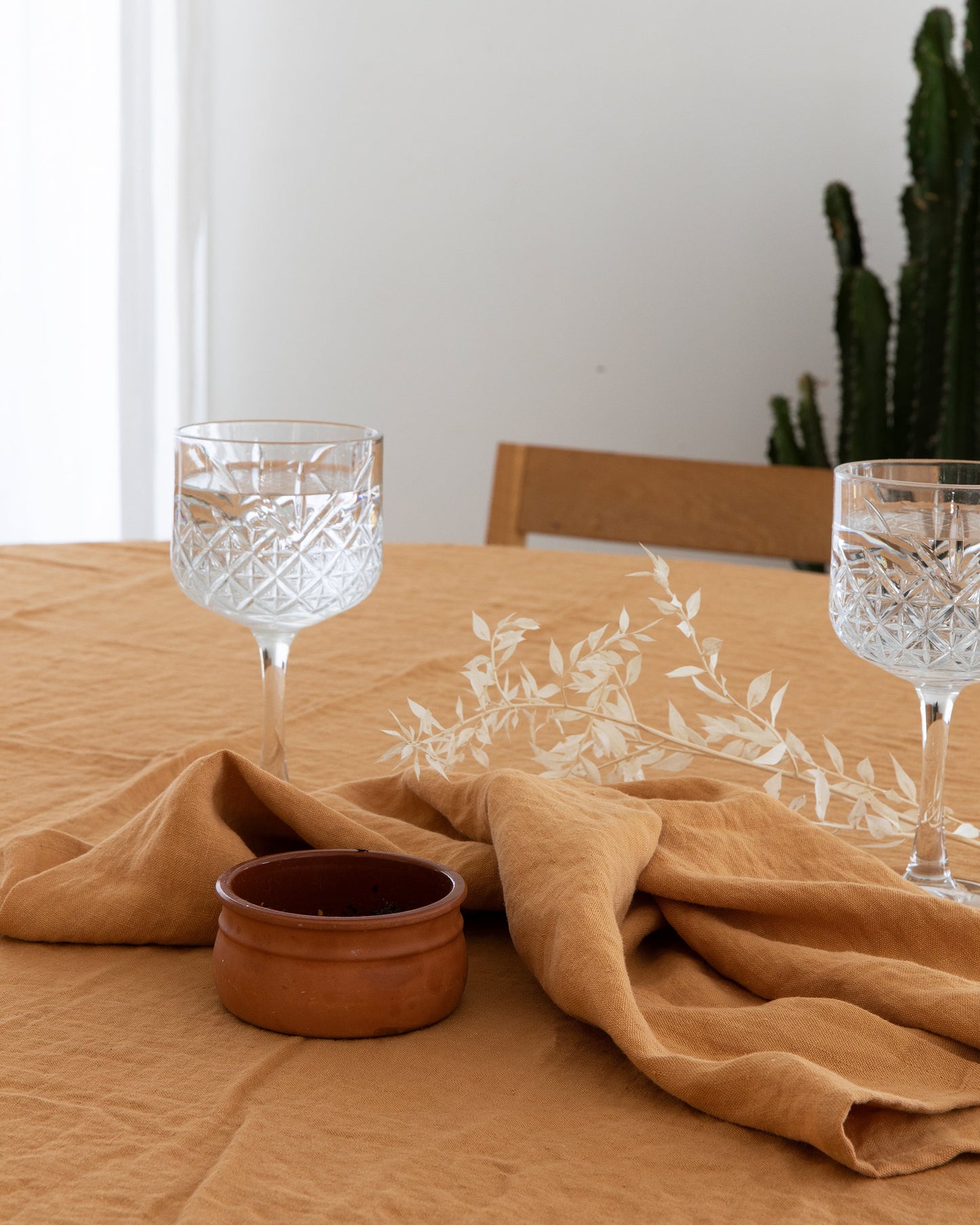 Tan Linen tablecloth