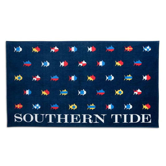 Skipjack Nautical Flags Beach Towel by Southern Tide