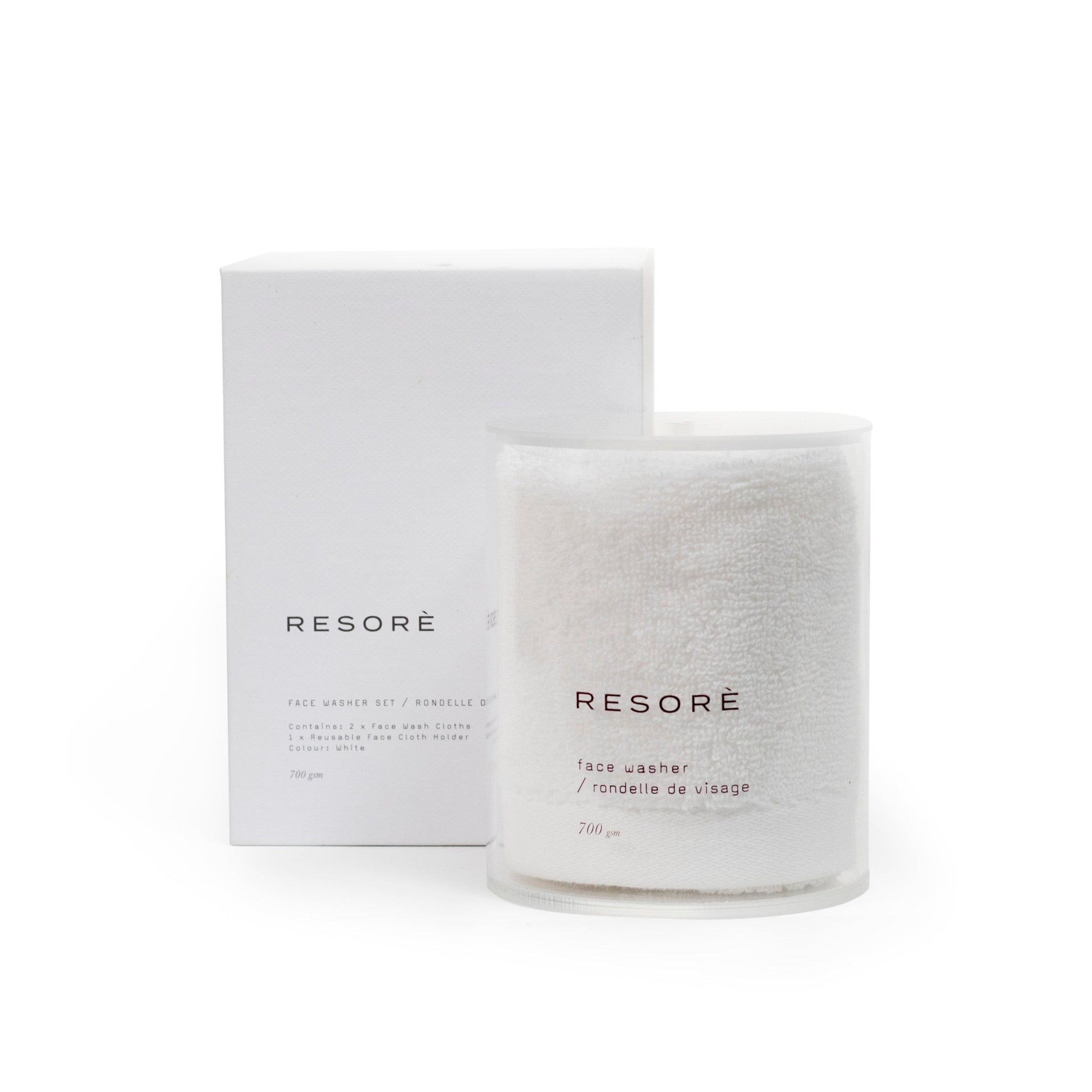 Resorè Face Washer Set Color/Shade variant: White main image.