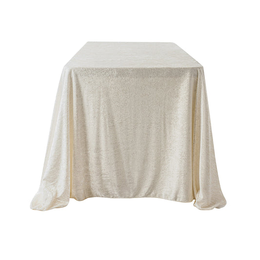 Velvet 90"x132" Rectangular Tablecloth - Ivory
